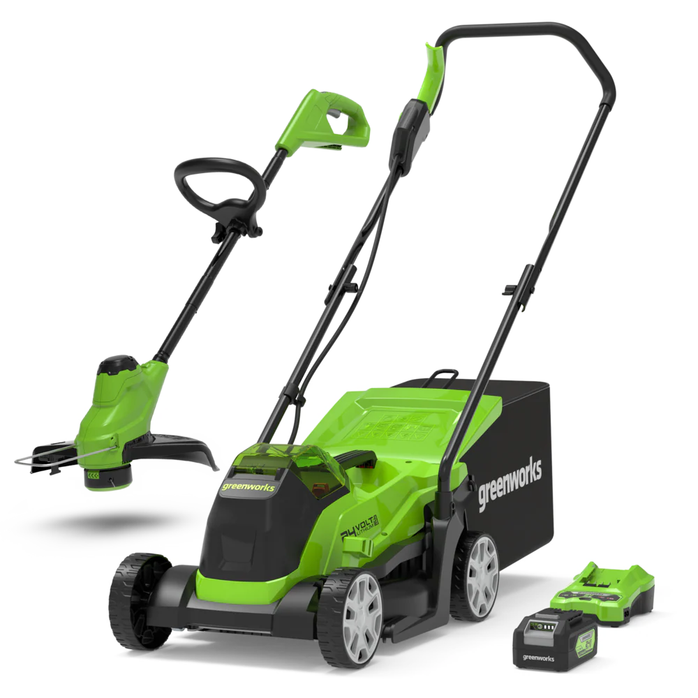 POWERALL 24V Rasenmäher 33cm + Rasentrimmer 25cm Set