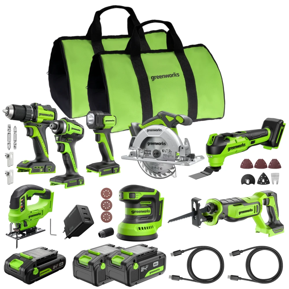 POWERALL 24V 8-teiliges Elektrowerkzeug-Set - 3 Akkus
